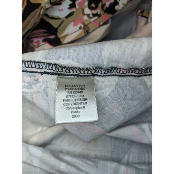 CJ Banks Size 12 Skirt Pleated Floral Tan Black Pink Modest Womens Christopher - Picture 6 of 6